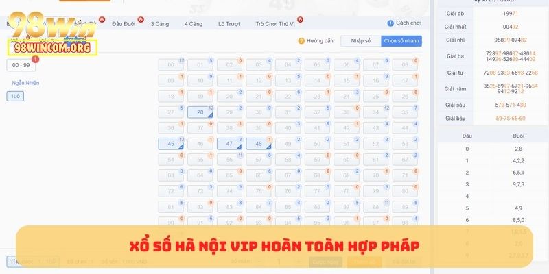 Xổ Số Hà Nội VIP hoàn toàn hợp pháp